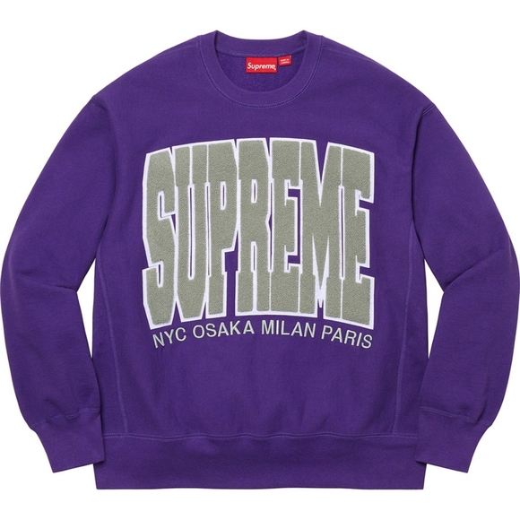Supreme Other - Supreme Cities Arc Crewneck Purple Medium New with Tags.Cotton fleece with rib